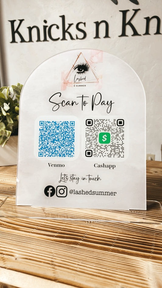 Acrylic |Acrylic Scannable QR code | Scan to pay | Connect with me