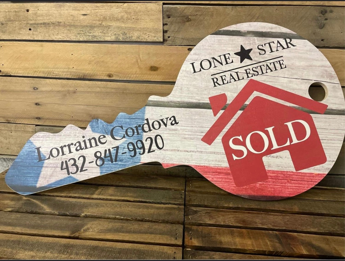Customizable Key Sign |  Realtor Key Sign | Marketing Sign | Closing Sign